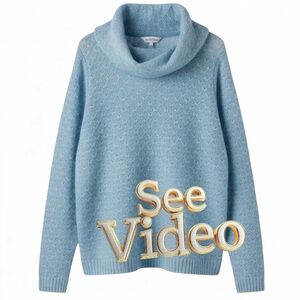 👛(Any 2/$25) NORTHERN REFLECTIONS Lightweight Airy Turtle/Cowl Metallic Sweater